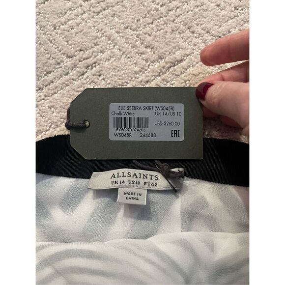 NWT All Saints Elie Seebra Skirt - Picture 3 of 6